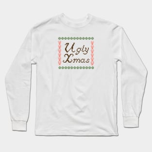 Ugly Xmas writing knitted design Long Sleeve T-Shirt